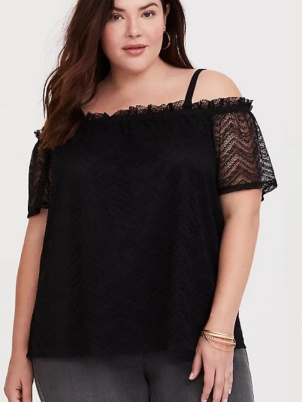 TORRID | Lace Cold Shoulder Top Blouse | Sz. 00/M/10